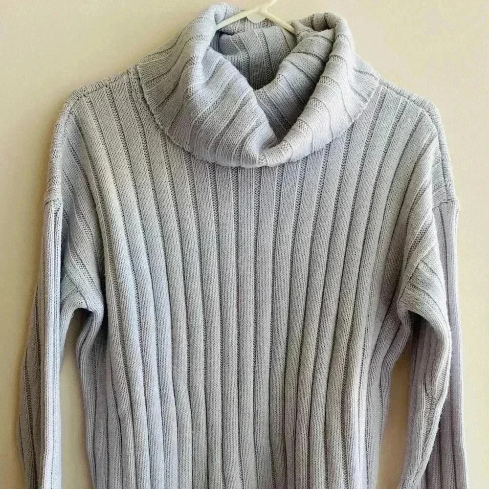 Lord & Taylor Periwinkle Cowl Neck Knit Sweater, Size Medium